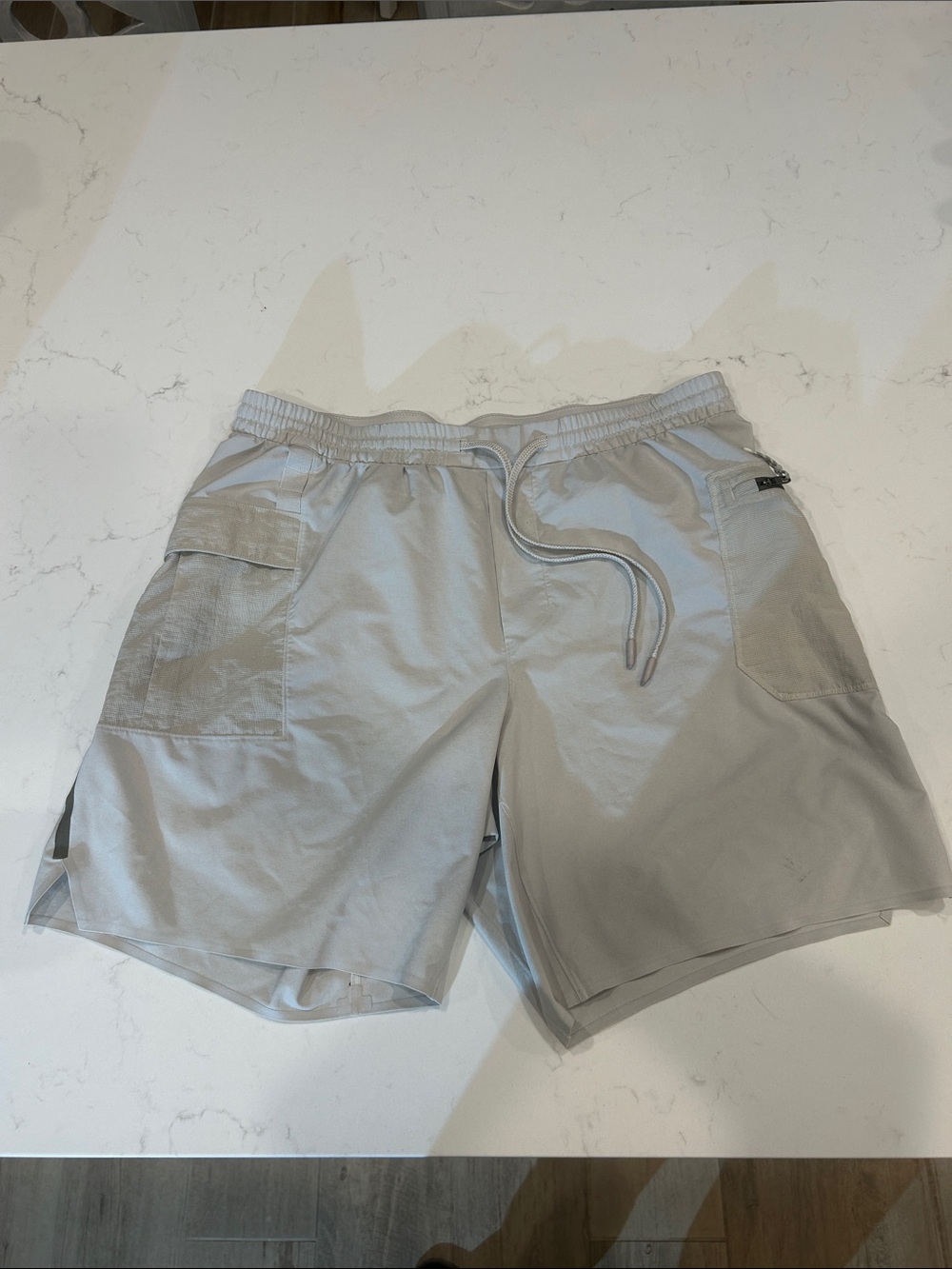 lululemon athletica Light Silver Athletic Cargo Shorts